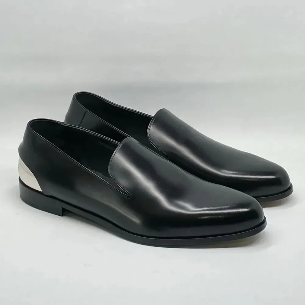 Alexander McQueen Metal Heel Leather Loafers size 43.5/us size 10.5